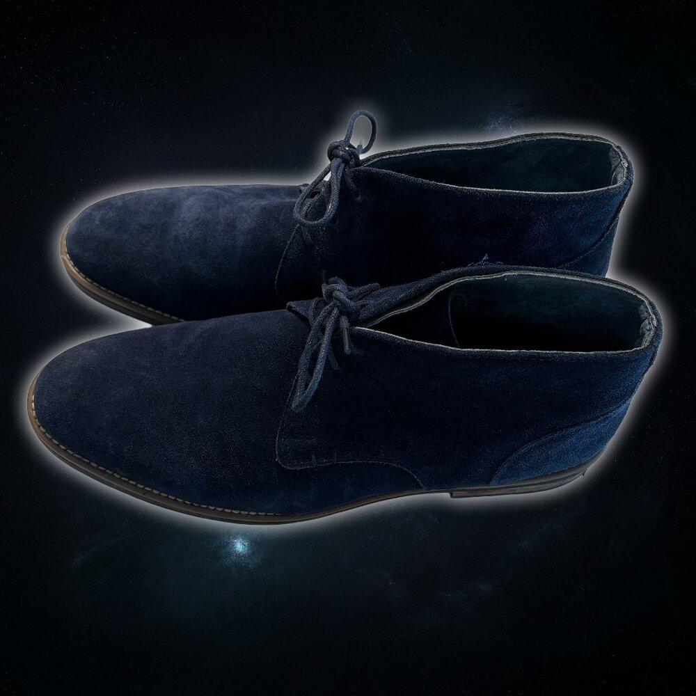 Bruno Marc New York Blue Suede Leather Oxford Formal Shoes Men's Size 14